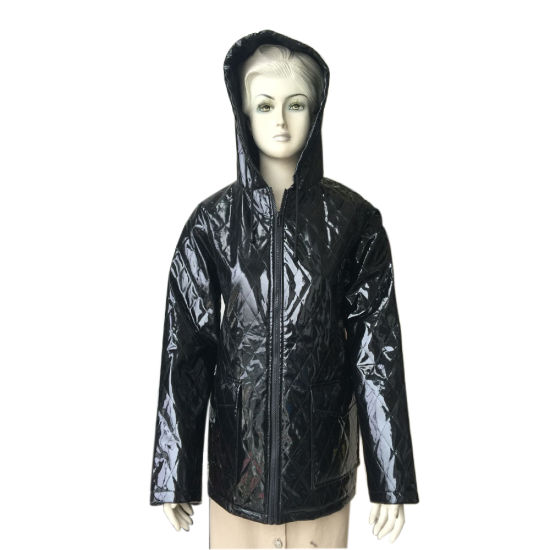 Women PU Leather Rainwear Jacket