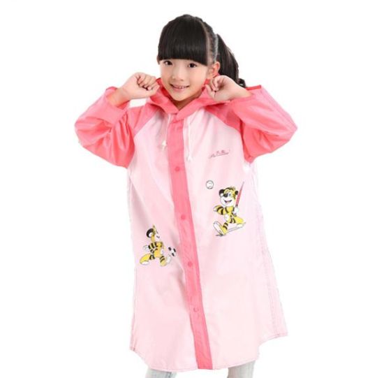 Thinck PVC Girls Cartoon back-bag Raincoat