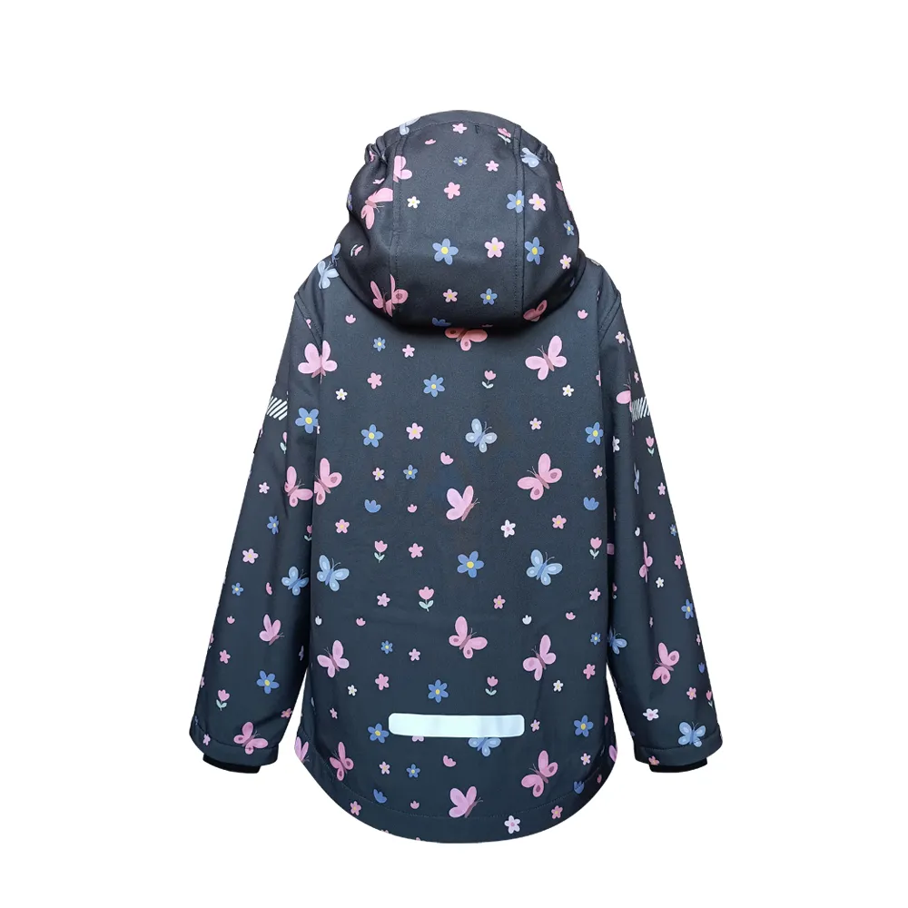 girl butterfly softshell jacket