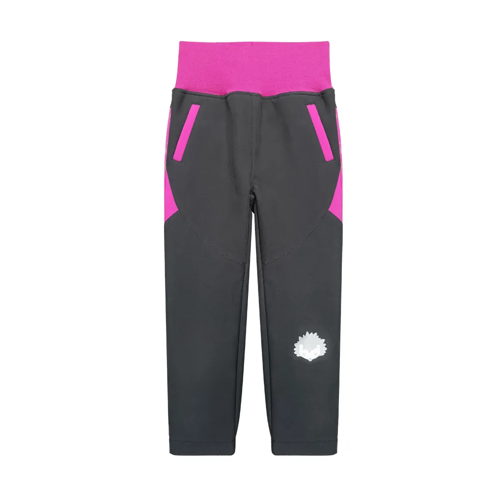 Girls' High-Waist Ribbed Outdoor Trousers