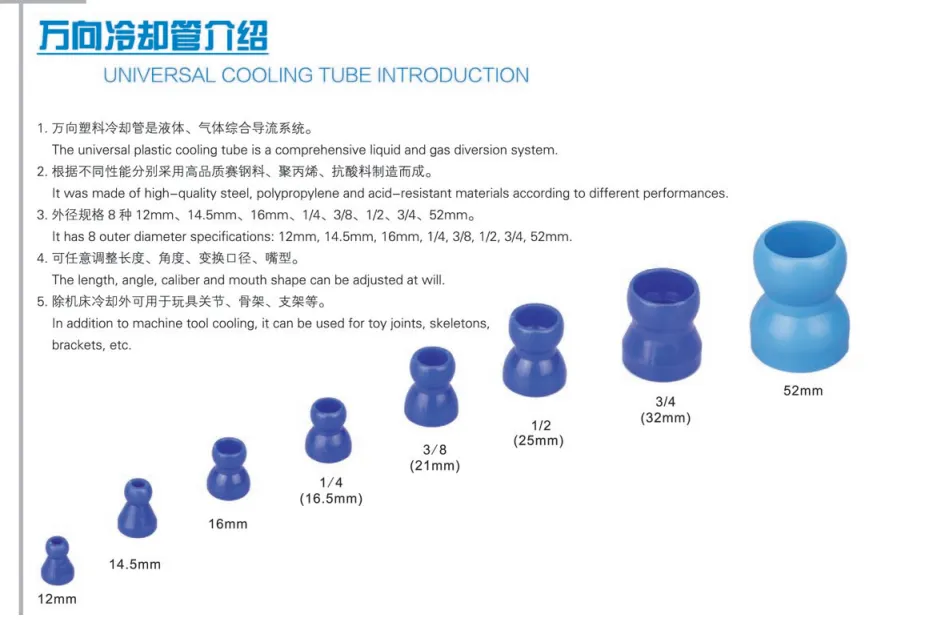 CNC Machine Adjustable Flexible Pipe Water Cooling Tube and Coolant Hose Hot Selling