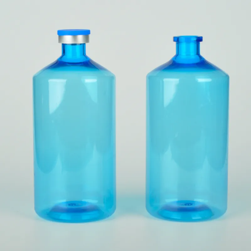 Translucent Blue Plastic Vaccine Vial Laboratory Veterinary Medicine Liquid Vial