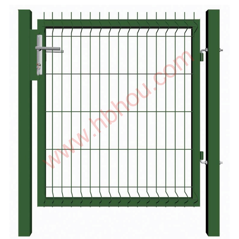 Premium 3D Fence Garden Gate Green Powder Coated Square Post Frame