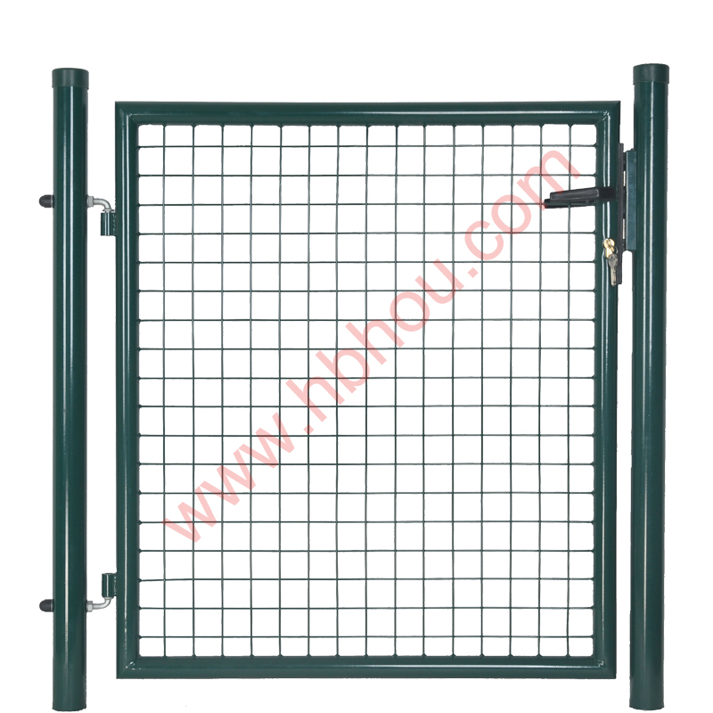 Metal Garden Gate With Single Wing Powder Coated Green Hot Sale