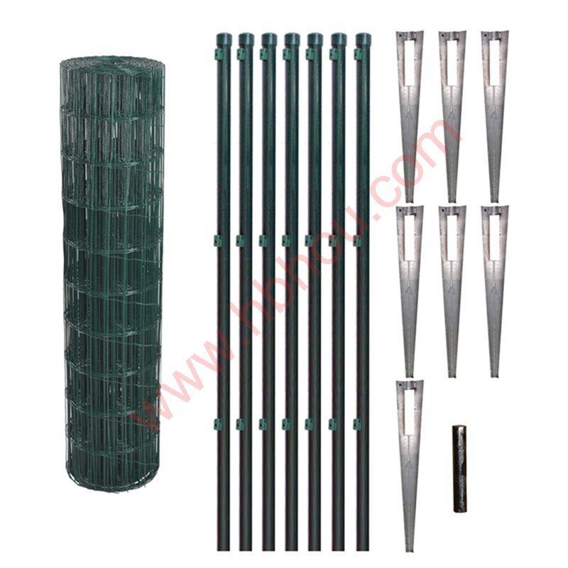 Euro Fence Set Welded Garden Fence Green With Post And Anchor