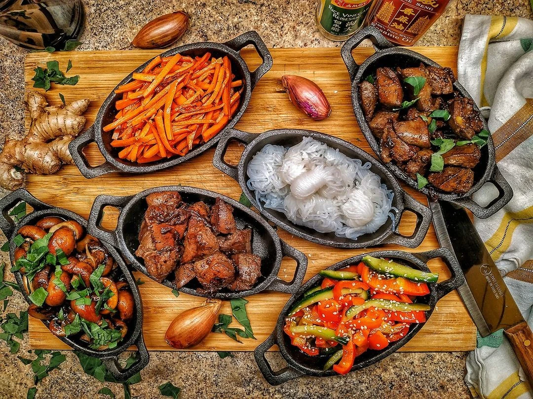 woods heritage cast iron camping cook set