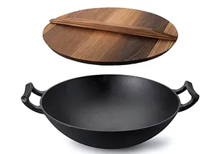 14 inch cast iron wok