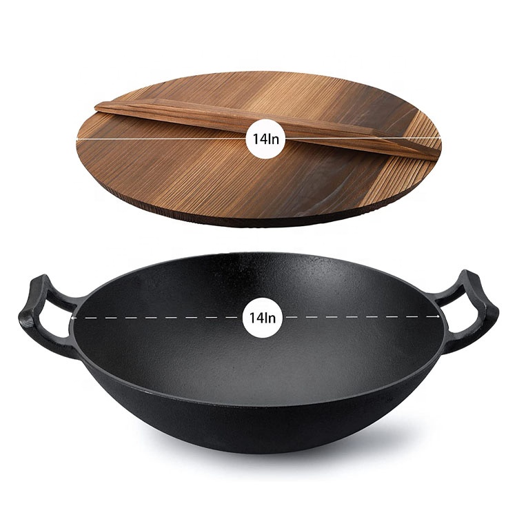 14 Inch Cast Iron Wok: Durable, Versatile Stir-Fry & Deep-Fry