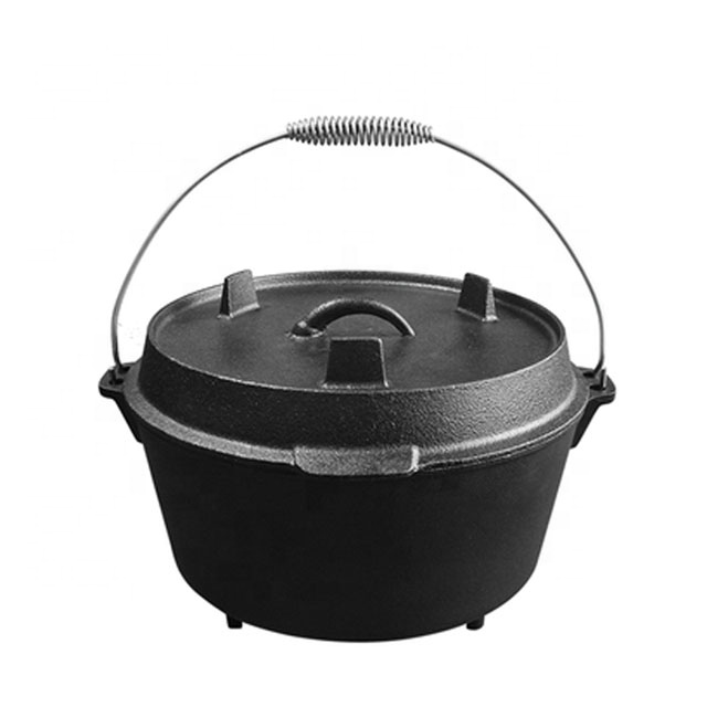 Durable Cast Iron Camp Dutch Oven for Outdoor Cooking