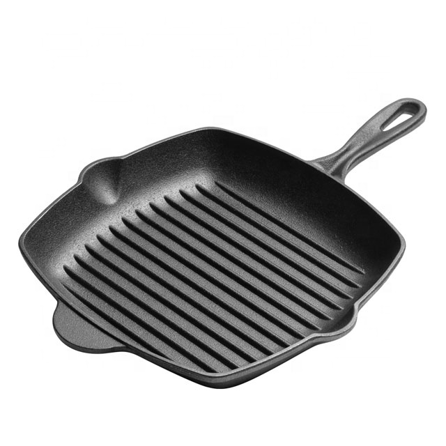 Premium Grill Pan with Wooden Handle | Perfect Sear, Easy Grip