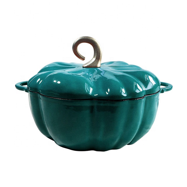 Pumpkin Shaped Cast Iron Dutch Oven - Fall & Holiday Cookware