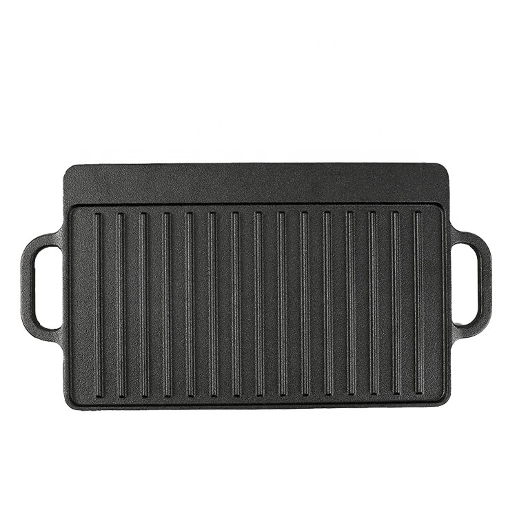 Cast Iron Griddle for BBQ Grill – Reversible, Pre-Seasoned
