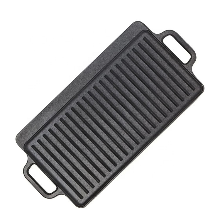 Cast Iron Griddle for BBQ Grill – Reversible, Pre-Seasoned