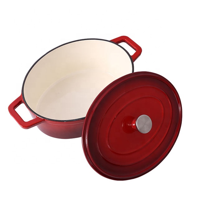 Wholesale 2022 High Quality Oval Cast Iron Enamel Casserole Pot Set Oval Casseroles Dutch Oven