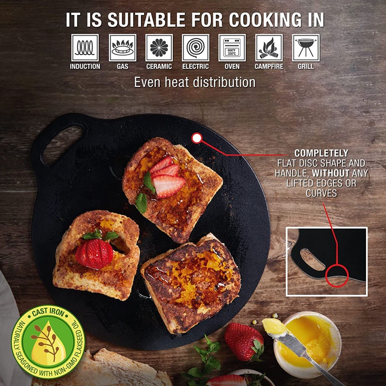 Cast Iron Griddle Skillet – Even Heat, Durable, Versatile