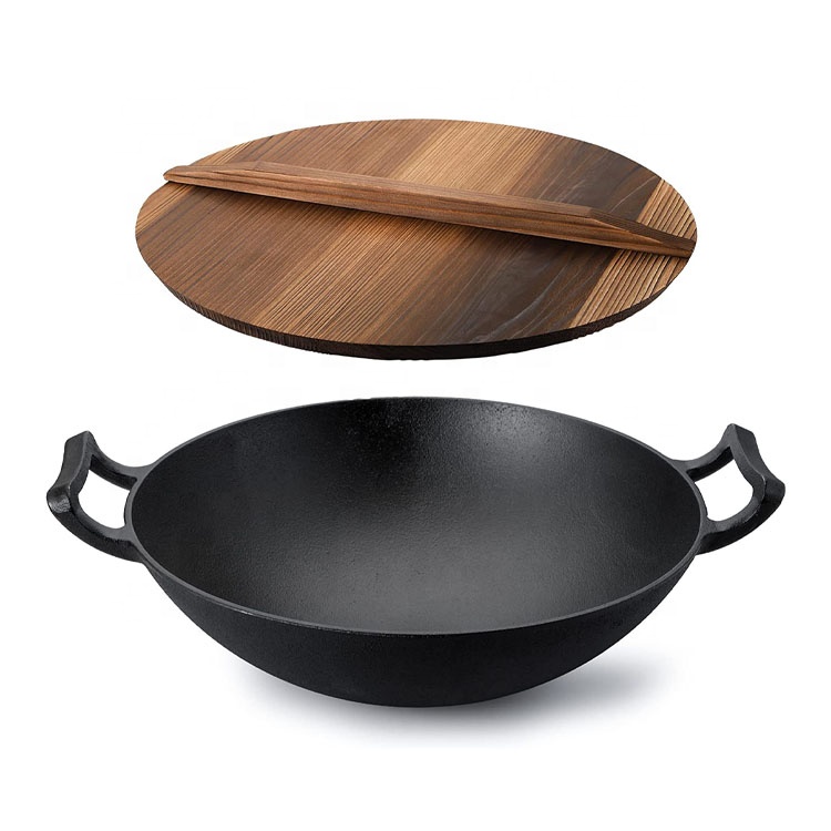 14 Inch Cast Iron Wok: Durable, Versatile Stir-Fry & Deep-Fry