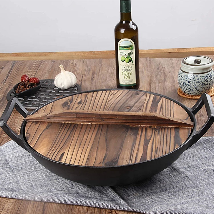 14 Inch Cast Iron Wok: Durable, Versatile Stir-Fry & Deep-Fry