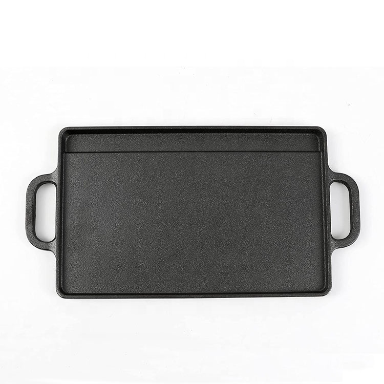 Cast Iron Griddle for BBQ Grill – Reversible, Pre-Seasoned