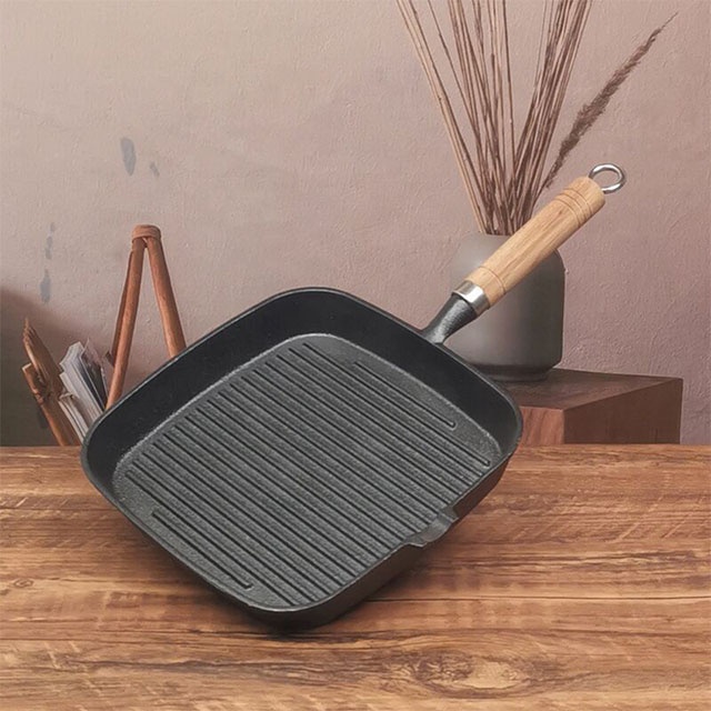 Sear & Grill with Our Square Cast Iron Grill Pan | Even Heat