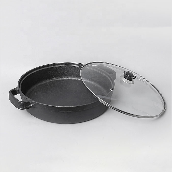 Cast Iron Dual Handle Pan – Pre-Seasoned, Oven Safe