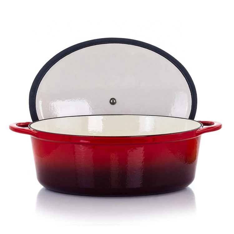 Oval Cast Iron Enamel Dutch Ovens Oval Casserole Stew Pot Bread Oven Pot