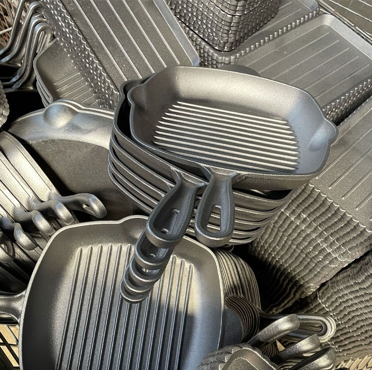 Premium Grill Pan with Wooden Handle | Perfect Sear, Easy Grip