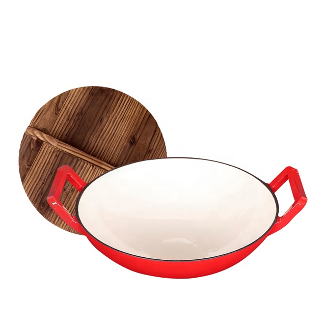 Enamel Cast Iron Wok: Safe, Durable & Non-Stick Cooking