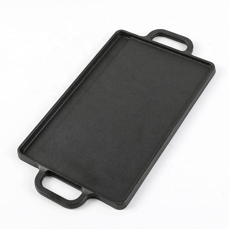 Cast Iron Griddle for BBQ Grill – Reversible, Pre-Seasoned