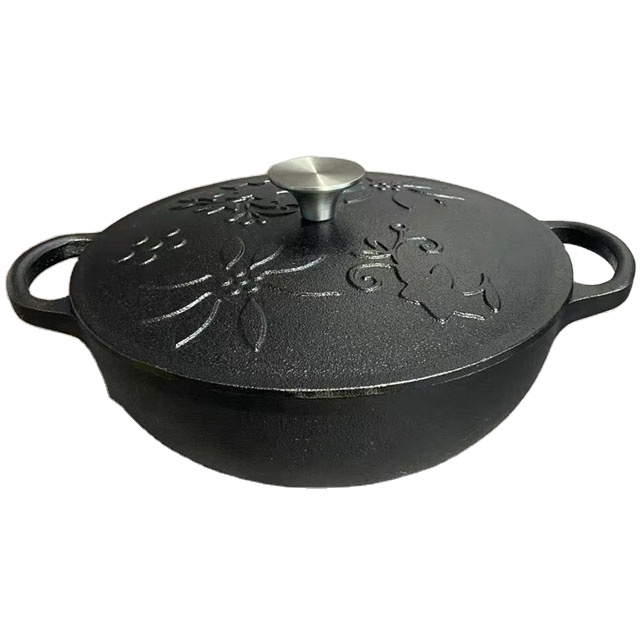 Cast Iron Braisers Pan with Lid Enameled Cast Iron Casserole Dish Shallow Dutch Oven