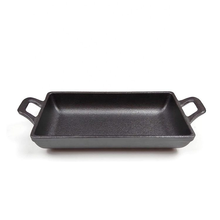 Cast Iron Rectangle Pan: Sear, Grill & Fry with Even Heat.