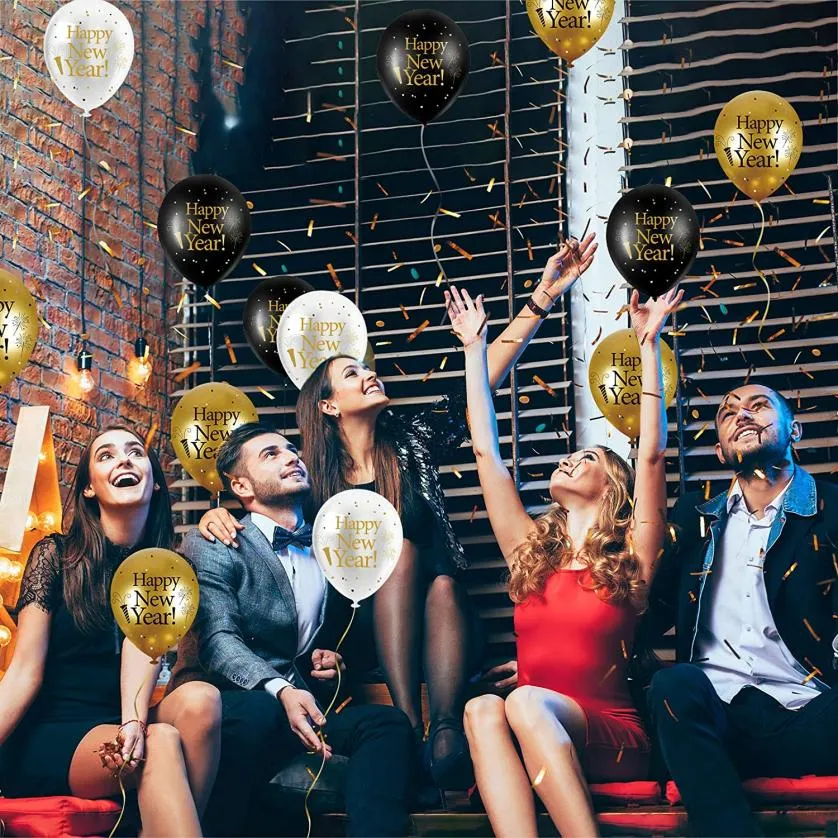 Happy New Year Balloons-Eco-Friendly Decor|Biodegradable&amp;Versatile