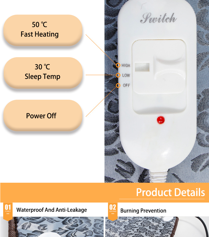 electric heating pad for bed