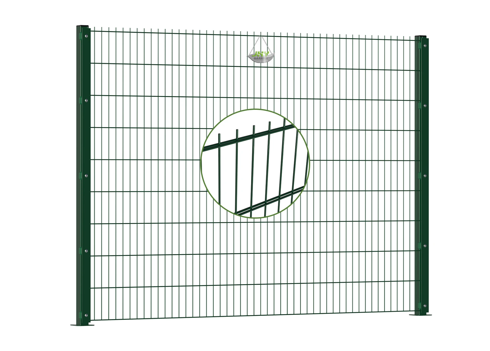 Green 2D Double Wire Fence Panel Cover Plate1830mm.webp