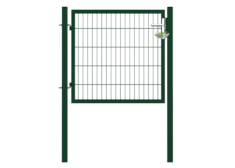 2D MESH FENCING GARDEN GATES WIDTH 100CM & HEIGHT 100CM GREEN & GREY SQUARE POST & FRAME