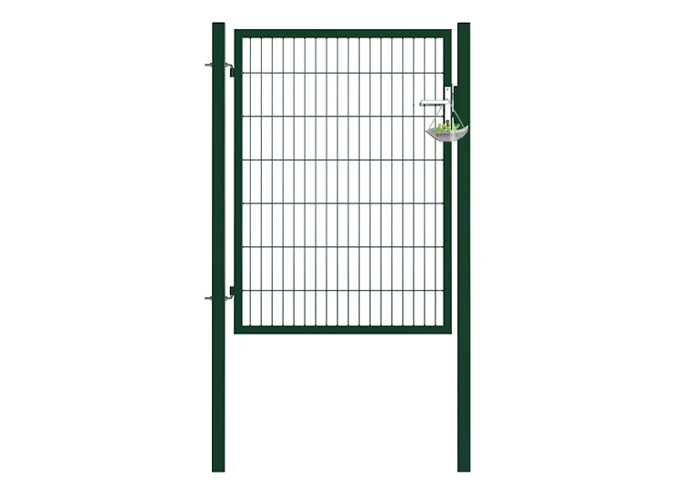 2D MESH FENCING GARDEN GATES WIDTH 100CM & HEIGHT 140CM GREEN & GREY SQUARE POST & FRAME