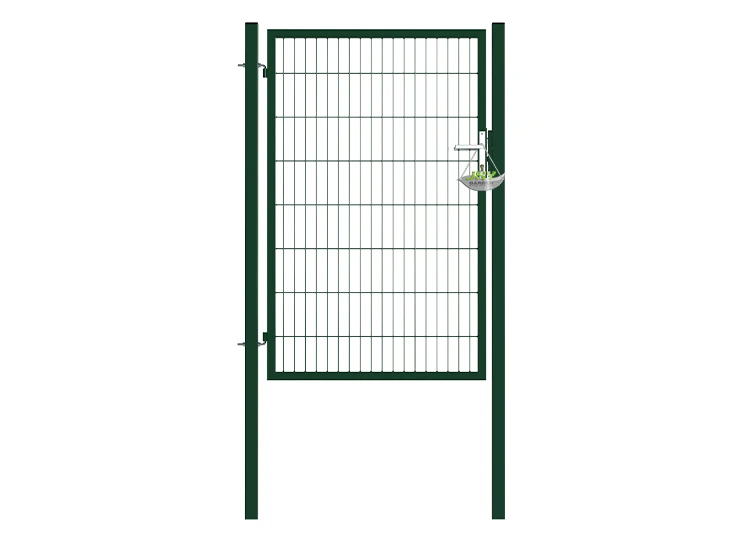 2D MESH FENCING GARDEN GATES WIDTH 100CM & HEIGHT 160CM GREEN & GREY SQUARE POST & FRAME