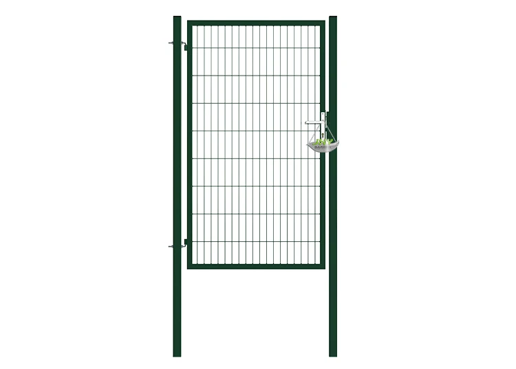 2D MESH FENCING GARDEN GATES WIDTH 100CM & HEIGHT 180CM GREEN & GREY SQUARE POST & FRAME