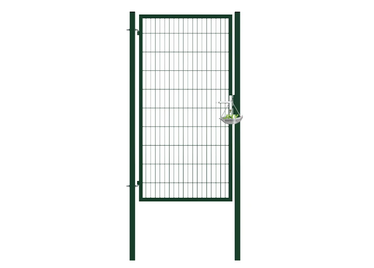 2D MESH FENCING GARDEN GATES WIDTH 100CM & HEIGHT 200CM GREEN & GREY SQUARE POST & FRAME