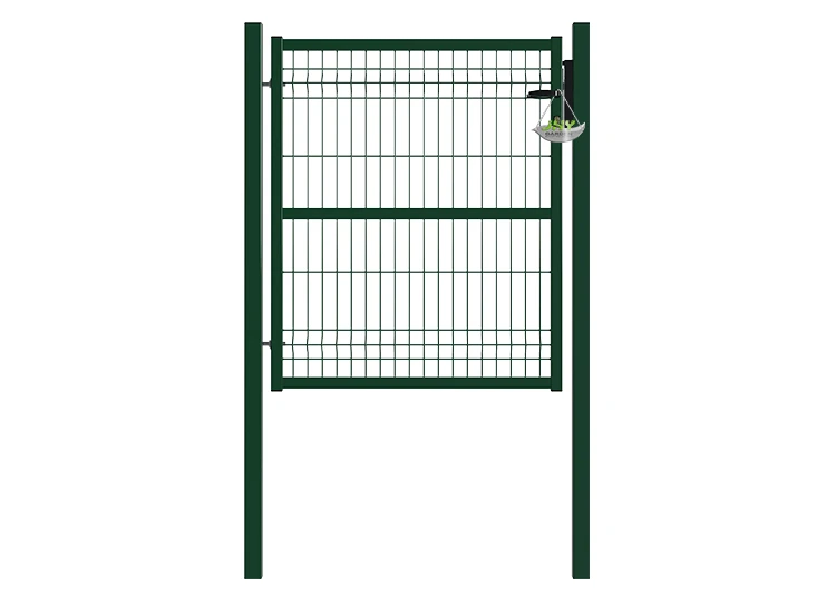 3D FENCING GARDEN GATE WIDTH 100CM & HEIGHT 120CM GREEN & GREY SQUARE POST & FRAME