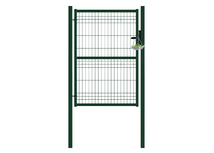 3D FENCING GARDEN GATE WIDTH 100CM & HEIGHT 150CM GREEN & GREY SQUARE POST & FRAME
