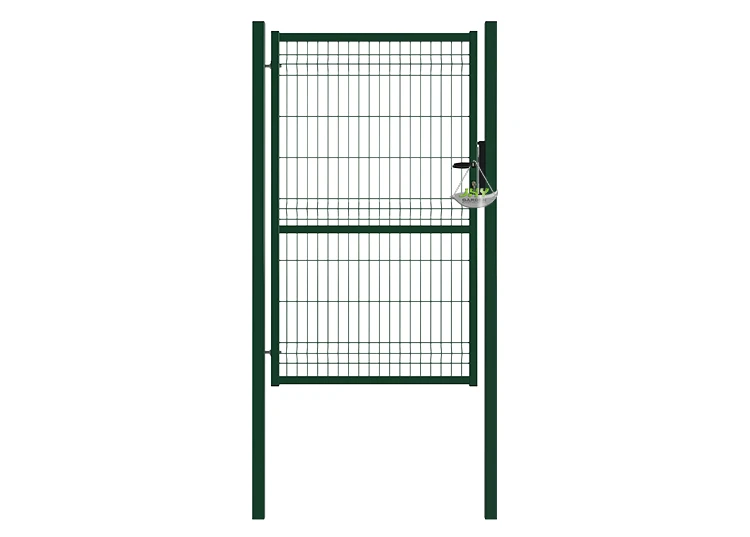 3D FENCING GARDEN GATE WIDTH 100CM & HEIGHT 170CM GREEN & GREY SQUARE POST & FRAME