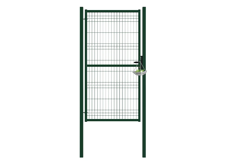3D FENCING GARDEN GATE WIDTH 100CM & HEIGHT 200CM GREEN & GREY SQUARE POST & FRAME