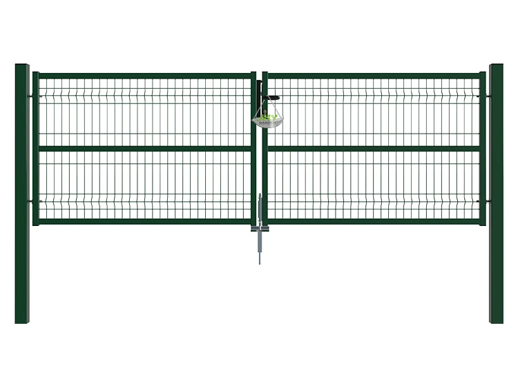 3D FENCING GARDEN GATE WIDTH 300CM & HEIGHT 100CM GREEN & GREY SQUARE POST & FRAME