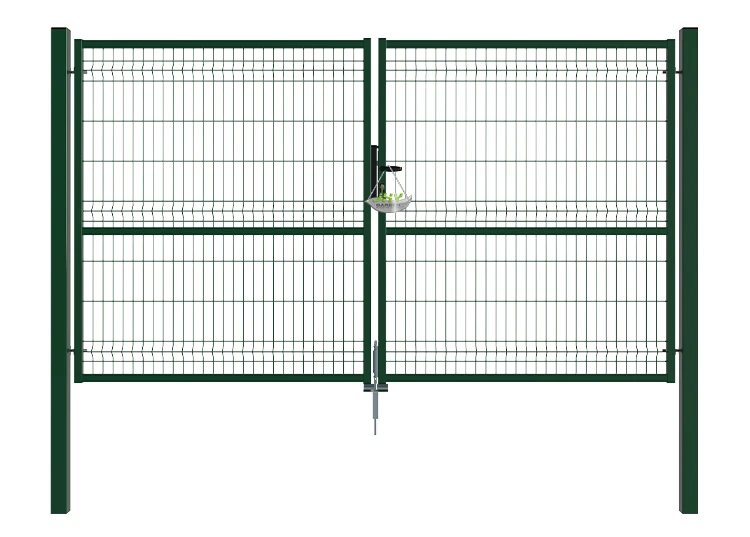 3D FENCING GARDEN GATE WIDTH 300CM & HEIGHT 170CM GREEN & GREY SQUARE POST & FRAME