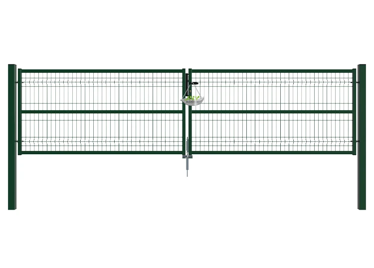 3D FENCING GARDEN GATE WIDTH 400CM & HEIGHT 100CM GREEN & GREY SQUARE POST & FRAME