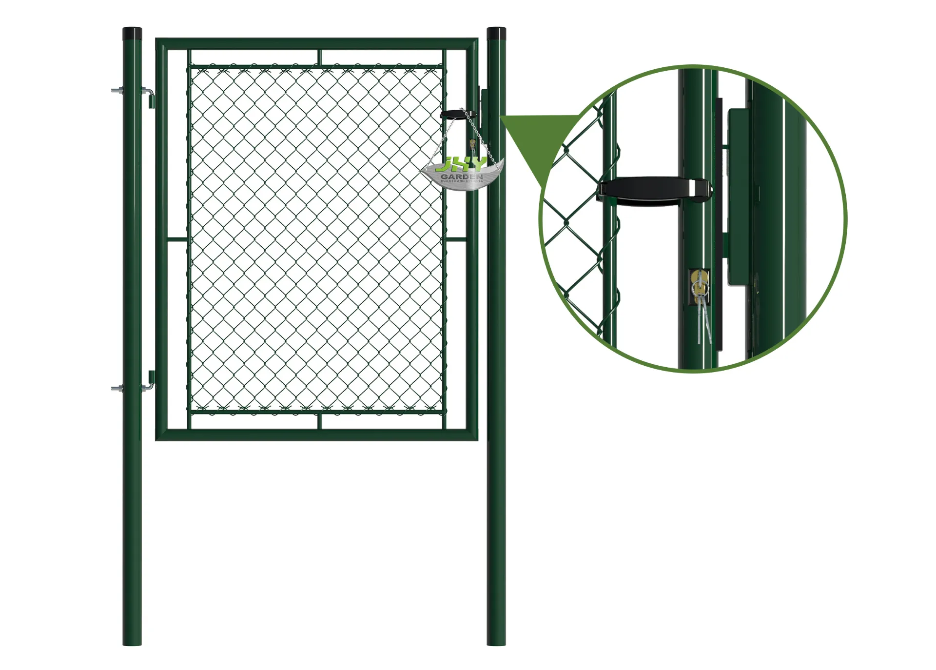 Chain Link Fence Garden Gate 1000×1250mm lock opening.webp1