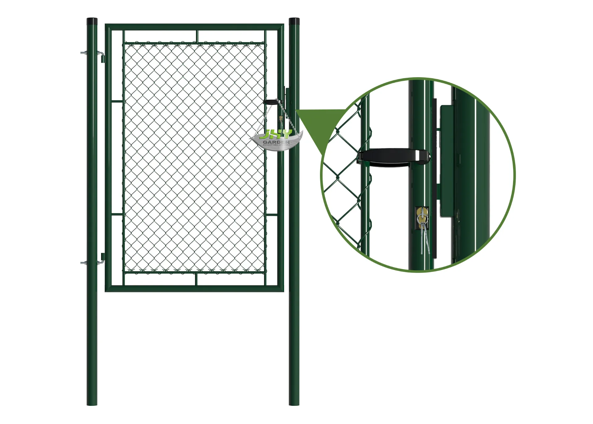 Chain Link Fence Garden Gate 1000×1500mm lock opening.webp1