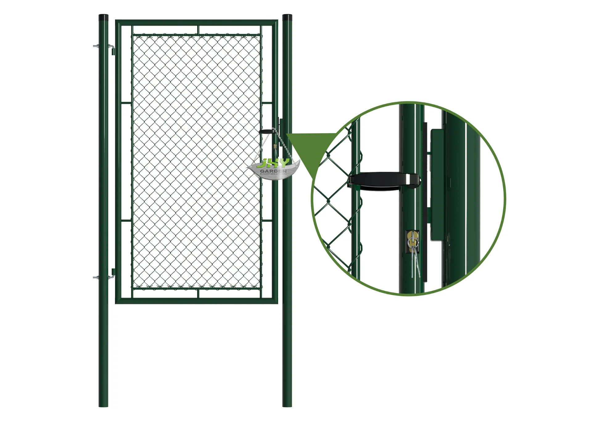Chain Link Fence Garden Gate 1000×1750mm  lock opening.webp1