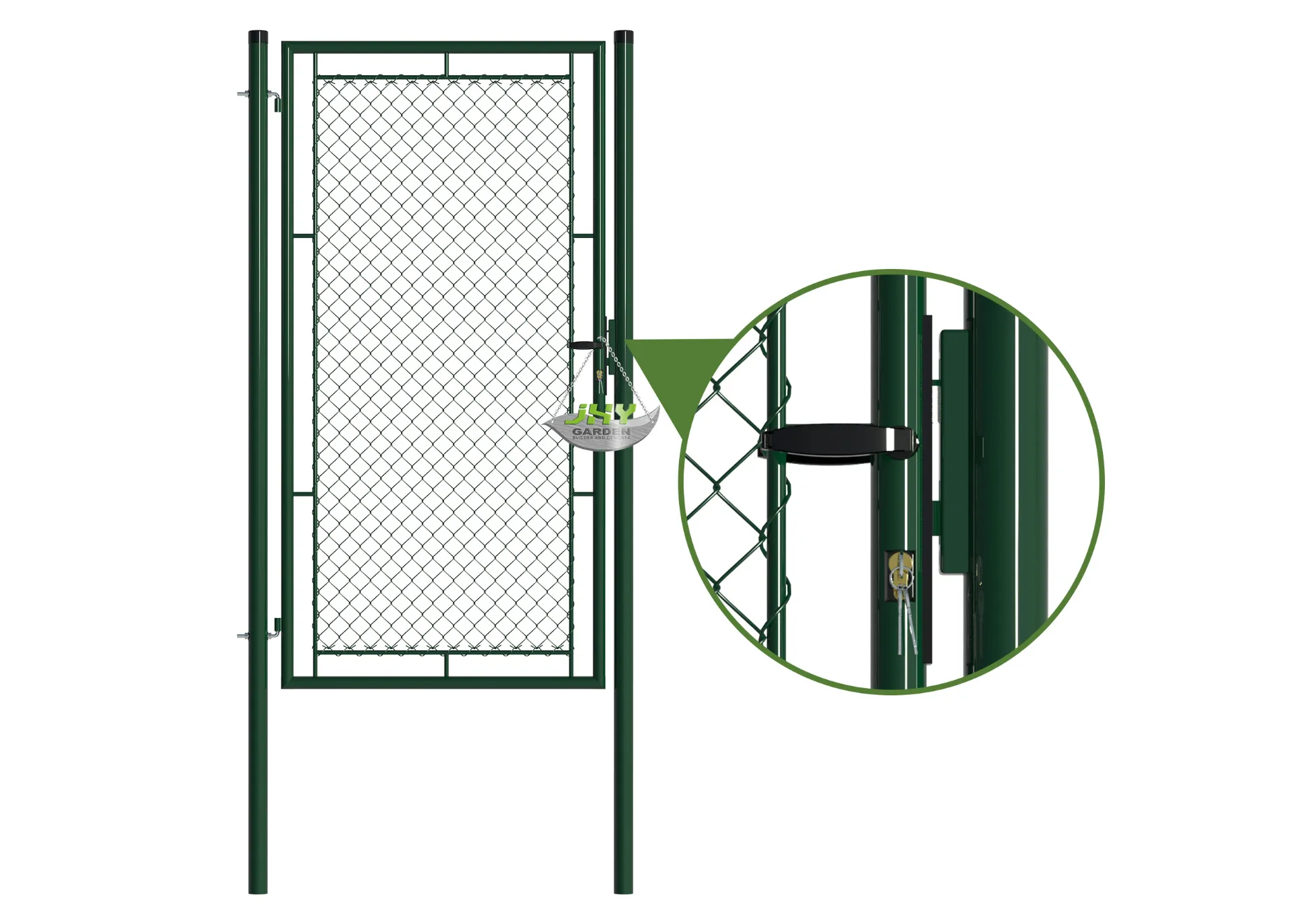 Chain Link Fence Garden Gate 1000×2000mm  lock opening.webp1