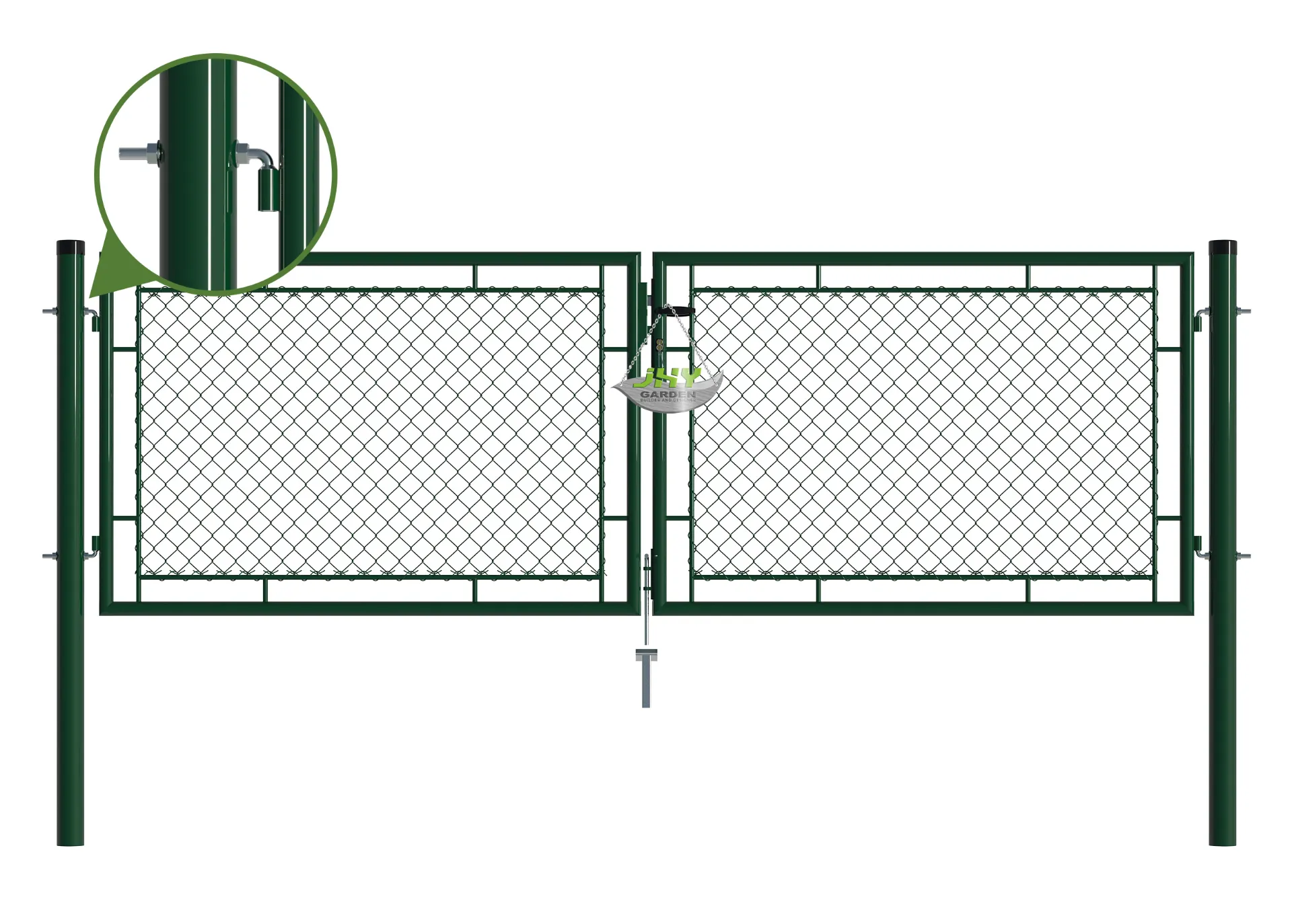 Chain Link Fence Garden Gate 3000×1000mm hinge.webp1